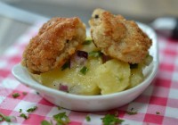 Mini-Wiener Schnitzel auf Kartoffelsalat