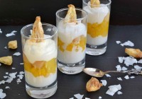 Coconut tirami su with pineapple and mango